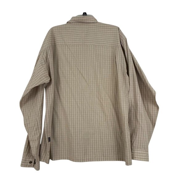 Patagonia Shirt Men's XXL Button-Up‎ Long Sleeve Vented Back Pockets Plaid Beige - Picture 2 of 13